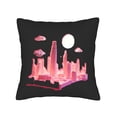 thumbnail image 4 of Stylish Pink Cityscape Throw Pillow Covers 18x18in Set of 2 - Perfect for Couch Bed or Car - Modern Design with Skyscrapers & Moon, 4 of 8