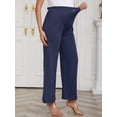 thumbnail image 3 of DARING DIVA Women's Maternity Over Belly Pregnancy  Business Casual Pants 2XL Deep Blue, 3 of 8