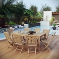 thumbnail image 2 of Modern Contemporary Urban Design Outdoor Patio Balcony Garden Furniture Side Dining Chair and Table Set, Wood, Natural, 2 of 8