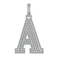 thumbnail image 2 of Moissanite Pendant Necklace, 1.00 Carat 925 Sterling Silver Letter A Synthetic Diamond Moissanite Jewelry Pendant With Chain Gift For Men/Women, 2 of 3