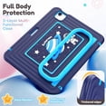 thumbnail image 5 of Heavy Duty Shockproof Case For iPad Air 11 2026 / 2025 / 2024,Anti Drop Silicone+PC Layer Protective Case Handle Stand ,Shoulder Strap，Cartoon Pattern Three-layer Protective Tablet Cover,Dark blue, 5 of 10