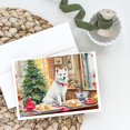 thumbnail image 2 of Japanese Spitz Christmas Cookies Greeting Cards Pack of 8 7 in x 5 in, 2 of 3