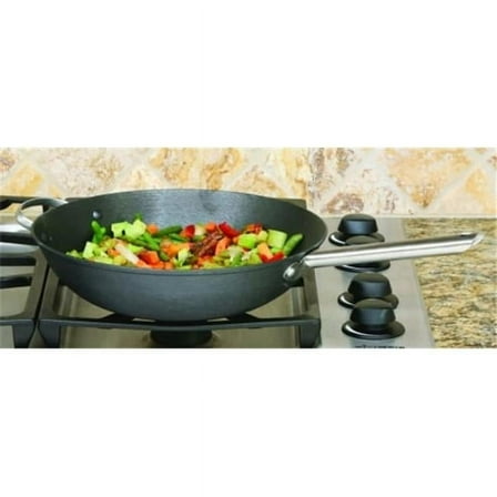 COOKPRO 519 BLACK CHINESE WOK 13" CAST IRON LIGHTWEIGHT HEAT