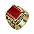thumbnail image 2 of Opvise Chinese Totem Vintage Square Resin Men Banquet Ring Wide Band Finger Jewelry, 2 of 8