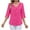 #Hot Pink, variant on YABCSAZ Women's 3/4 Sleeve Shirts Plus Size Ruffle Solid Color Loose Shirts Casual Blouse Tops Fall Clothes for Women 2025