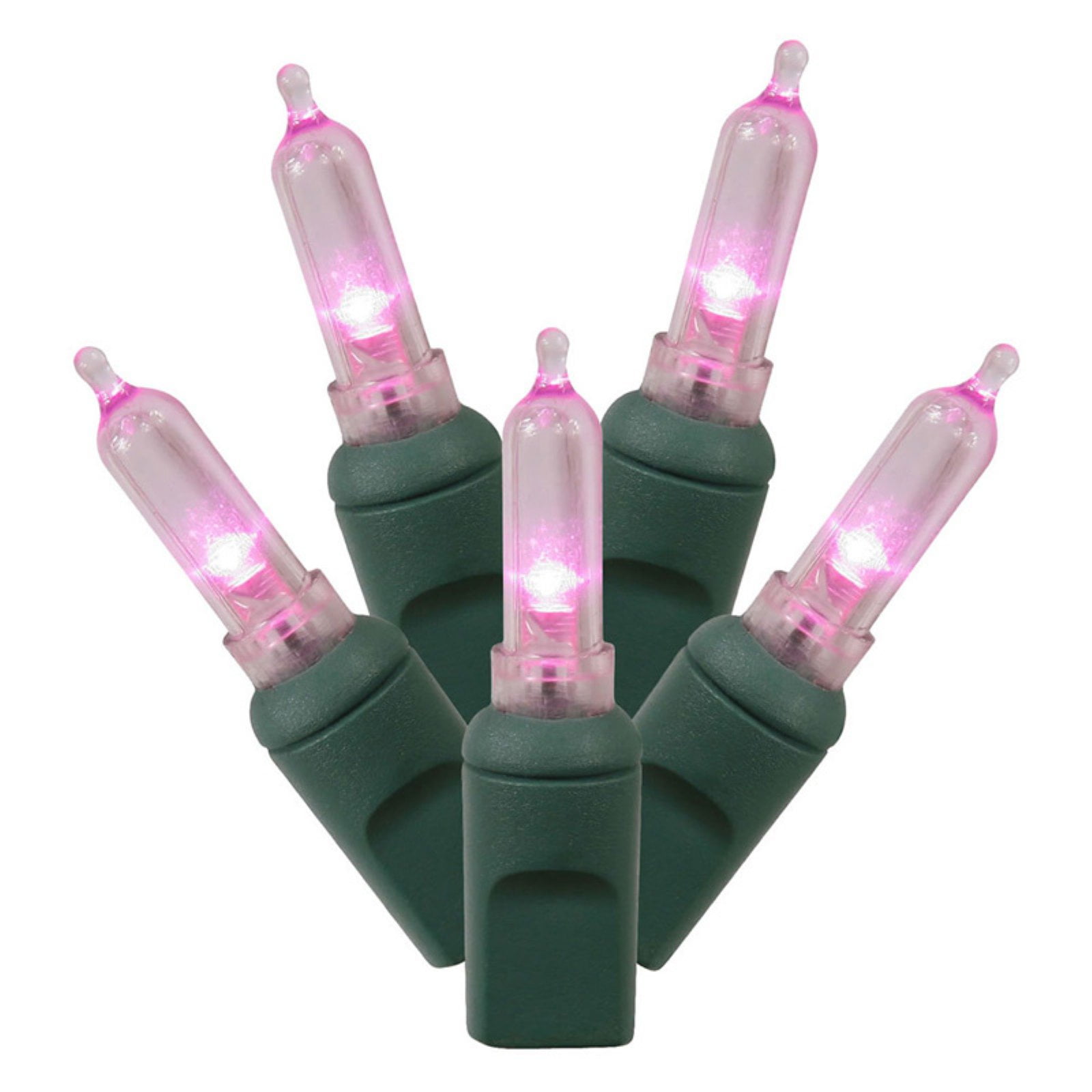 Vickerman Pink LED Italian Single Mold String Lights, 100 Count