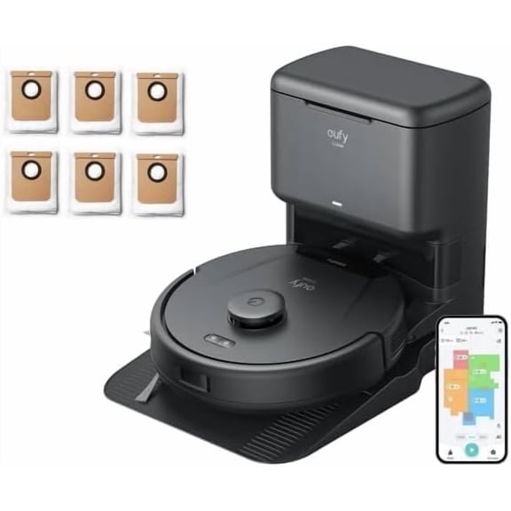 L60 Robot Vacuum with Self Empty Station, Up to 60 Days Hands Free Cleaning and Dust Bags