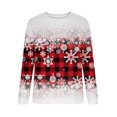 thumbnail image 4 of Qiopertar Mode Femmes T-Shirt à Manches Longues Col Rond Imprimé Chandail en Molleton Blouse Hauts Liquidation Livraison Gratuite à Moins de 5$ jusqu'à 90 % de Réduction, 4 of 5