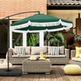 thumbnail image 1 of Sophia & William 9ft Patio Offset Hanging Umbrella with Fiberglass Ribs & Tassel, Green, 1 of 9