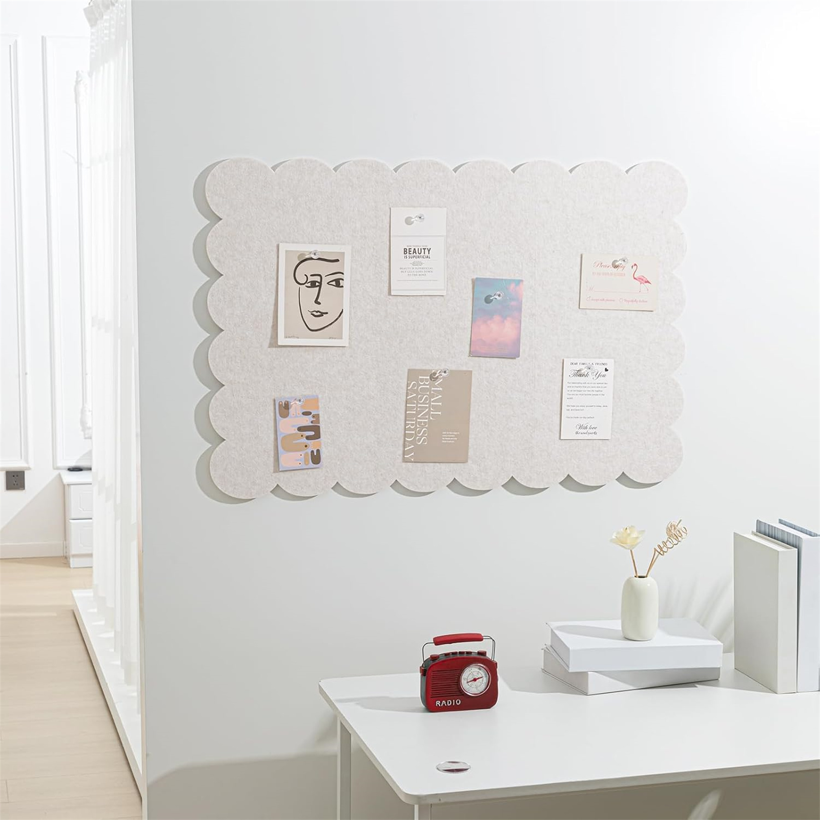 Large Bulletin Board 24 x 36 Inches,Bexikou Foldable Felt Bulletin Board for Wall,Cork Board Alternative for Wall,Felt Wall Tiles Bulletin Board with Self-Adhesive for School Office Home