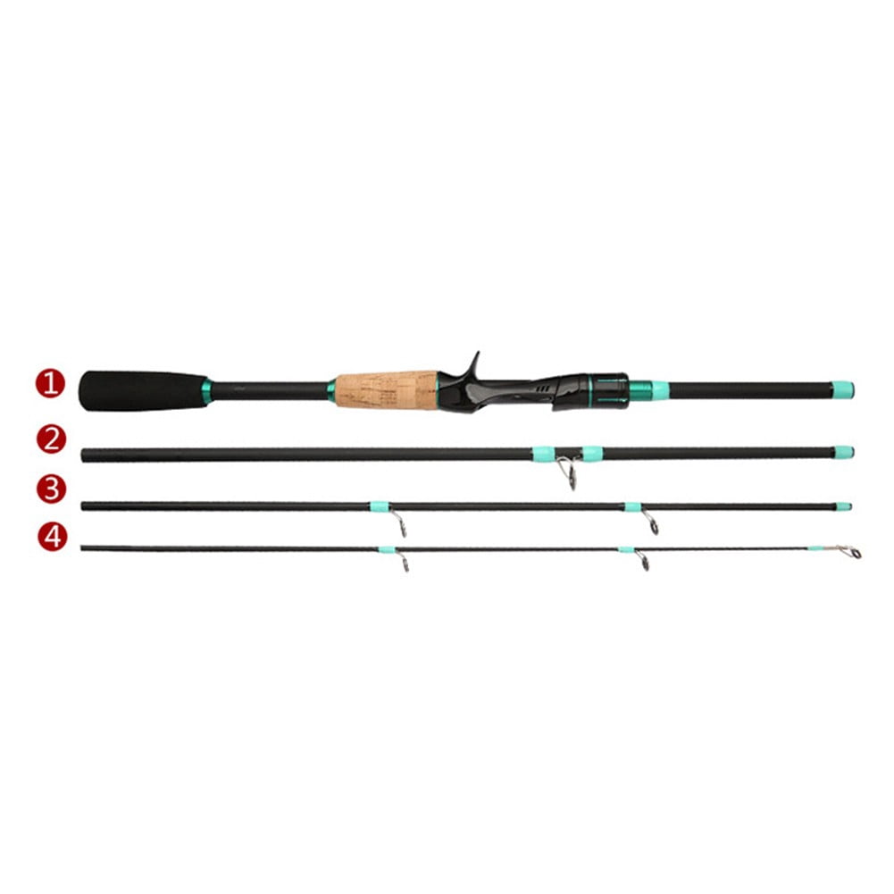 Taituoti 1.65M-2.1M 4/5 Section Fiberglass Spinner Baitcasting Fishing Rod M Tone Raw Leather Straight Handle 1 65m