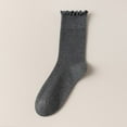 thumbnail image 6 of Lace Trim Lightweight Breathable Cotton Summer Socks - Mid-Calf Socks for Women for Warm Weather (One Size, 5 Pairs), 6 of 7