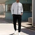 thumbnail image 2 of Sweatsuits for Men 2 Piece Hoodless Tracksuit Sets Full Zip Jacket Sweatpants Dressy Casual Jogging Suits Sportswear (XL, White), 2 of 4