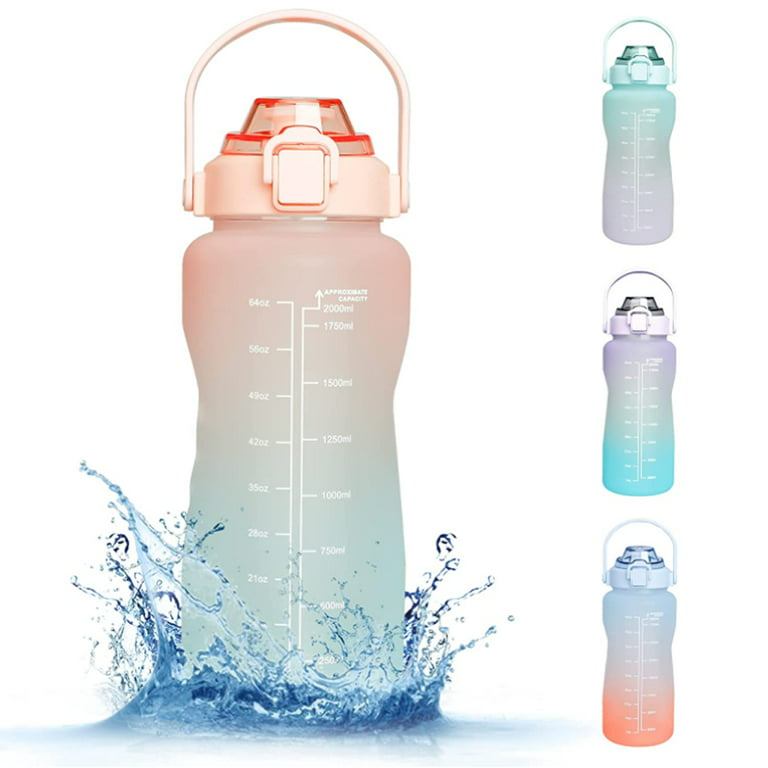 Motivational Workout Water Bottles BPA Free 2000ml 32oz 64oz Half
