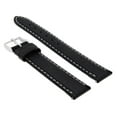 thumbnail image 2 of 24MM LEATHER WATCH STRAP SMOOTH BAND FOR ZENO MAGELLANO BLACK WHITE STITCH, 2 of 2