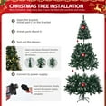 thumbnail image 4 of 7 FT Pre-Lit Christmas Tree, Flocked Spruce Tree 1100 Tips Remote Control, Green & Snow Tipped, 4 of 8