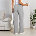 thumbnail image 3 of Dweltoz Wide Leg Sweatpants for Women High Waisted Baggy Lounge Pants Soft Trousers with Pockets Elastic Waistband Drawstring Fall Winter Casual Daily Wear,Light Gray M, 3 of 3