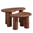 thumbnail image 5 of Hackney Mango Wood Nesting Coffee Table Set in Walnut, 5 of 10