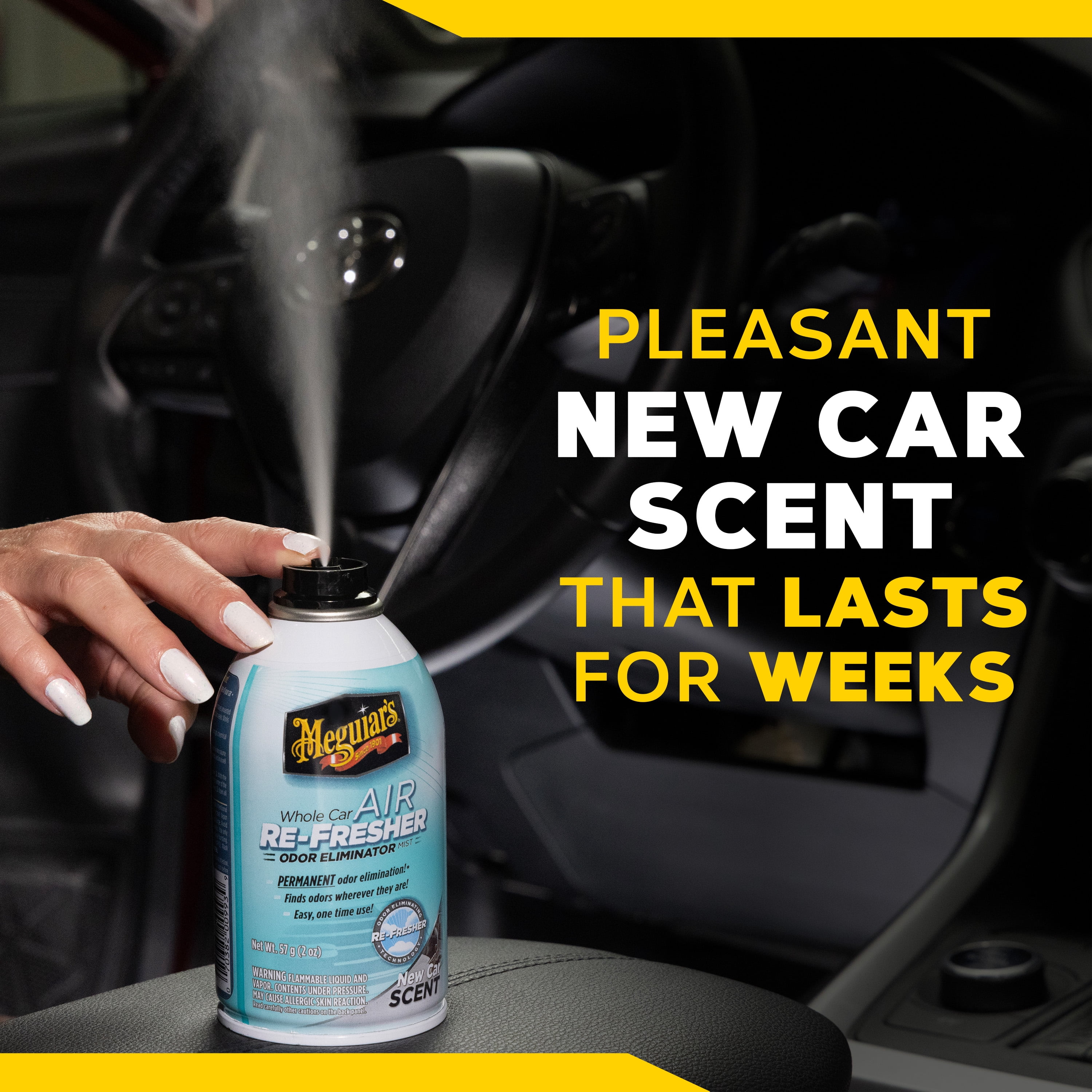 Meguiar's Whole Car Air Re-Fresher Odor Eliminator Mist, New Car Scent, G16402, 2 oz