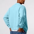thumbnail image 4 of Mens Cardigan Sweater Waffle V Neck Button Down Cardigan Long Sleeve Cardigans Open Front Lightweight Casual Loose Blouse Light Blue 2XL, 4 of 6