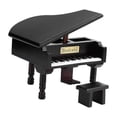 thumbnail image 1 of Grand Piano Shaped Windup Wooded Music Box with Small Stool Creative Gift Birthday Present, 1 of 5