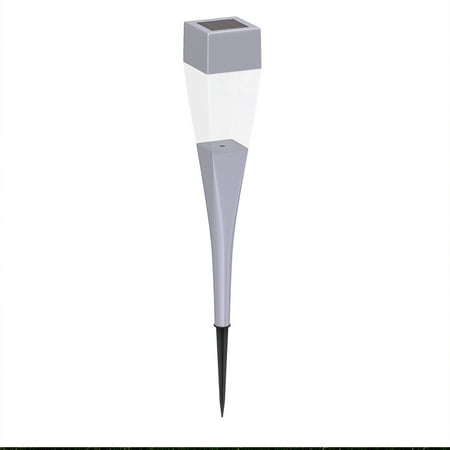 Solar Outdoor Lighting Fixtures Solar Powered Lights (Set of 24)- Low Voltage LED Outdoor Steak Spotlight Fixture for Gardens, Pathways, and Patios by Pure Garden-Silver ()
