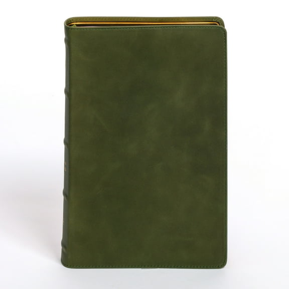Holman Handcrafted Collection CSB Giant Print Bible, Holman Handcrafted Collection, Marbled Olive Premium Calfskin, (Hardcover)