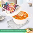 thumbnail image 3 of Yayeee Pot Holders Kitchen Heat Resistant with Pocket 7"x9.8" Cotton Oven Cooking Hot Pads, Green Colorful Circles, 3 of 7