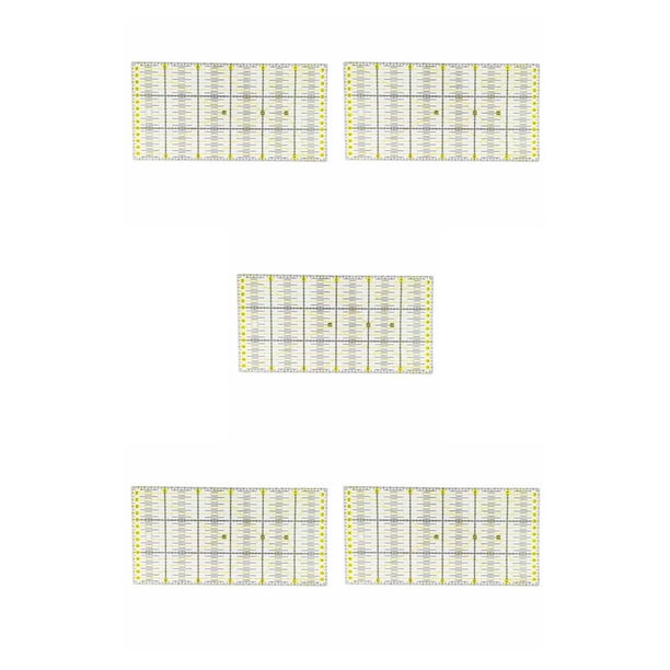 Advancent Regla de costura Acrílico Dibujo Sastre Plantilla de bordado Punto de cruz Herramienta de medida para el hogar 5x15cm Negro 5x15cm Negro 5Conjunto