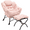 Pink, variant on PAPROOS Lazy Chair with Foldable Ottoman, Flannelette Fabric Accent Chair and Footrest Stool Set, Comfy Lounge Arm Chair with Footstool Set, Reading Chair Leisure Sofa Chair for Living Room, Brown
