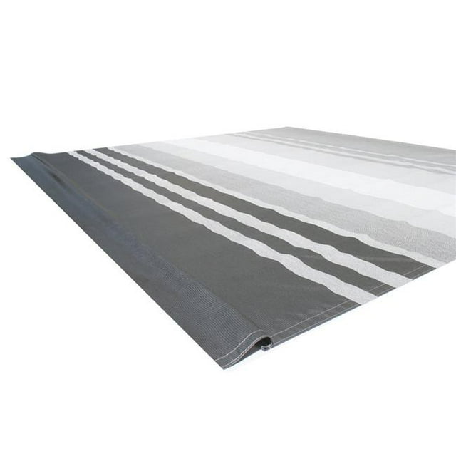 13X8 Feet Vinyl RV Awning Fabric Replacement for Retractable Awning Black Stripes Color