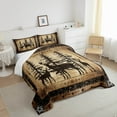 thumbnail image 4 of Rustic Deer Comforter Set Farmhouse Cabin Bedding Set Twin Western Woodland Wildlife Bedding Comforter Sets Adults Men Black Retro Country Animal Quilt Duvet 2 Pcs, 4 of 6