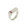 thumbnail image 1 of LBG British Made 10k White Gold Natural Ruby Mens Band Ring - 25 size options - Size 9.5, 1 of 6
