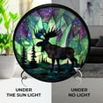 thumbnail image 4 of Northern Lights Christmas Moose Stained Glass Sun Catcher with Mountain Stained Glass Window Hanging, Suncatchers, Lavender Wall Decor, for Women/Friends/Lover, 4 of 6