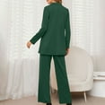 thumbnail image 5 of Women's 2024 Fall 2 Piece Blazer Set Casual Loose Long Blazer Jackets and Dressy Wide Leg Pant Suits Solid Color Trendy Clothes, 5 of 6