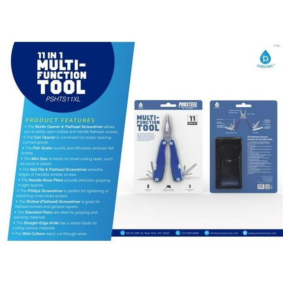 Pursonic PSHTS11XL 11-in-1 Multi Function Tool - Extra Large