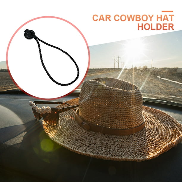 Coiry Support de chapeau de Cowboy à ventouse, corde de support de  suspension de capuchon de pare-brise de voiture (noir) 