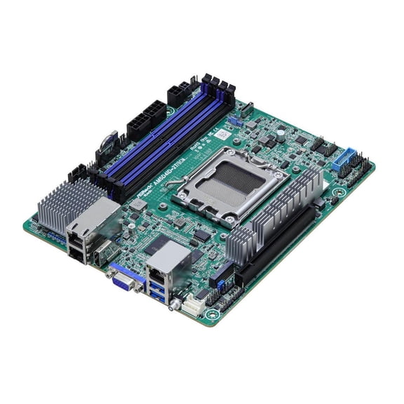 ASRock Rack AM5D4ID-2T/BCM Deep mini-ITX Server Motherboard AMD Ryzen 7000 AM5 (LGA 1718)  KNOLL3 X300  Dual 10G LAN