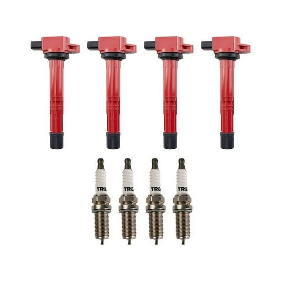 Ignition Coil and Spark Plug Kit 8 Piece - Compatible with 2003 - 2007 Honda Accord 2.4L 4-Cylinder 2004 2005 2006