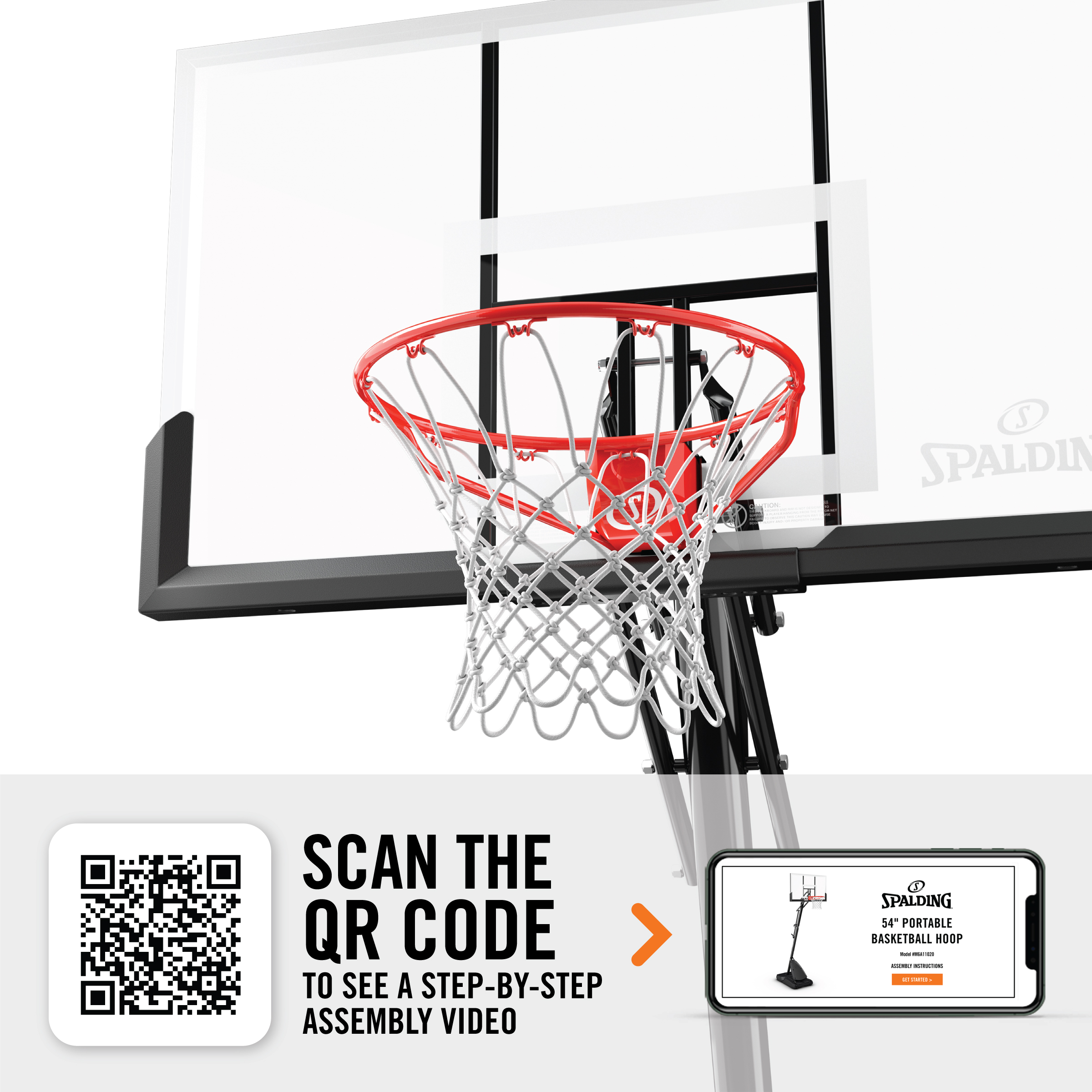 Spalding 54 inch Shatter-proof Polycarbonate Exacta Height® Portable Basketball Hoop System - image 4 of 12