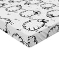 thumbnail image 2 of Ambesonne Animal Fitted Sheet, Funny Sheeps on a Meadow, Full Size, Black White, 2 of 3
