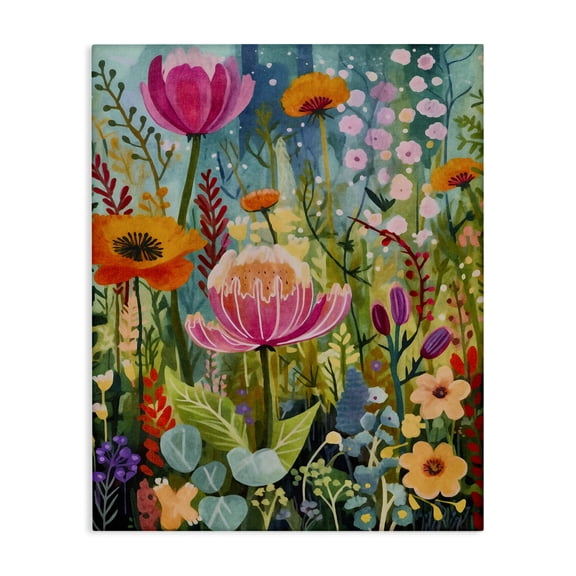 Stupell Industries Eclectic Whimsical Floral Garden Canvas Art, 24 x 30, by LSR Design Studio