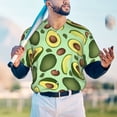 thumbnail image 4 of Fotbe Avocado With Seeds Baseball Jersey Shirt for Men and Women, Casual Short Sleeves Button Down T-Shirt-, 4 of 9