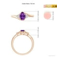 thumbnail image 4 of ANGARA Natural Oval Amethyst Bypass Ring with Trio Diamond Accents in 14K Rose Gold for Women (Size-7x5mm) | February Birthstone, Birthday, Anniversary, Jewelry Gift for Women | Natural Amethyst Ring, 4 of 9
