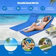 thumbnail image 4 of Costway 3-Piece Beach Lounge Chair Mat Set 2 Adjustable Lounge Chairs with Table Blue, 4 of 10