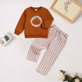 thumbnail image 2 of Futezty Infant Baby Boy Halloween Outfit Long Sleeve Pumpkin Car Embroidery Sweatshirt Gingham Plaid Pants Smocked Clothes 3T-10T, 2 of 4