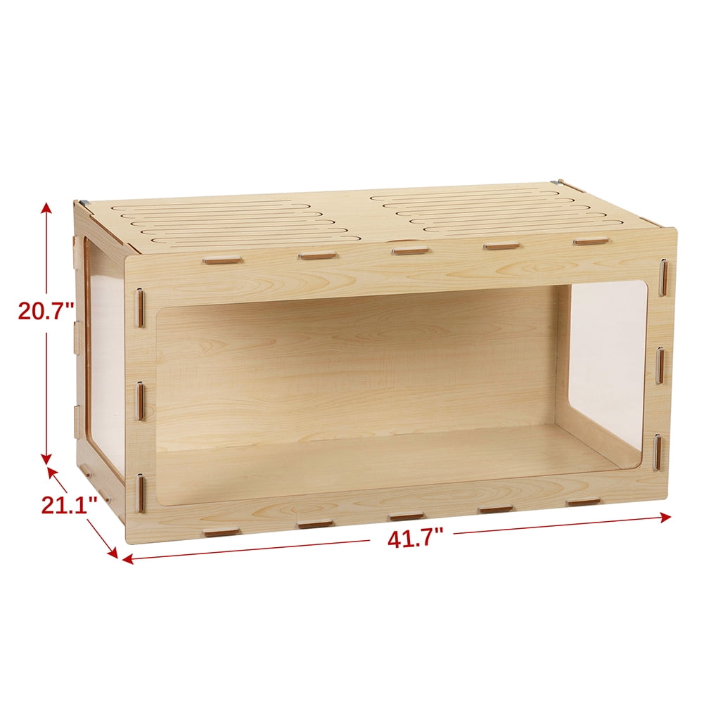 Spaco Spacious Pet Cage for Hamsters, Guinea Pigs - Melamine Board with Acrylic Panels - Burlywood