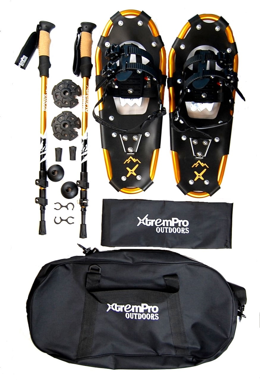 Trail Snowshoes 21" Inch & Hiking Trekking Poles Lightweight