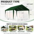 thumbnail image 2 of Kimunuk Canopy Replacement Cover, 12' x 20' Outdoor Portable Carport Replacement Canopy with Ball Bungees for Car Garage Shelter Tent Party Tent, Green ,Frame is Not Included, 2 of 6