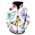 thumbnail image 1 of Sudadera con capucha y cremallera con estampado de mariposas de dibujos animados para niños, sudadera con capucha de calle para hombre, sudadera de hip-hop, nueva, 1 of 6